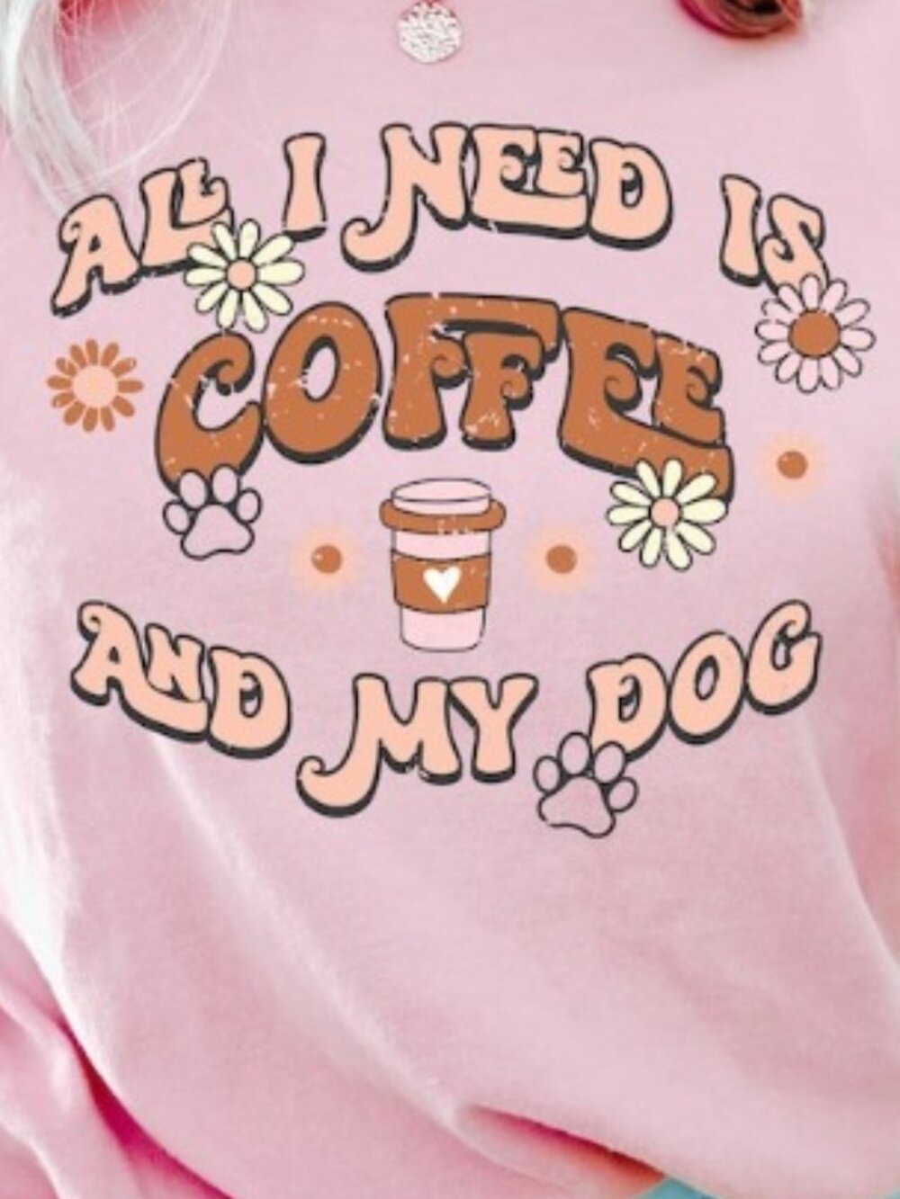 All I need is Coffee and My Dog, Fur Mama Dog Shirt - Picture 2 of 3
